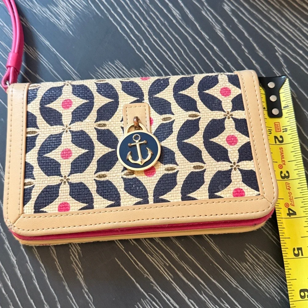 Spartina 449 Maritime Crossbody Purse Matching Wristlet Wallet Pink Navy - Picture 15 of 16